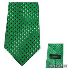 Ralph Lauren Mens Green Purple Geometric Diamond Silk Necktie Made in USA 57"