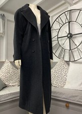 Bhs Grey Wool Cashmere Blend Long Coat Jacket 16
