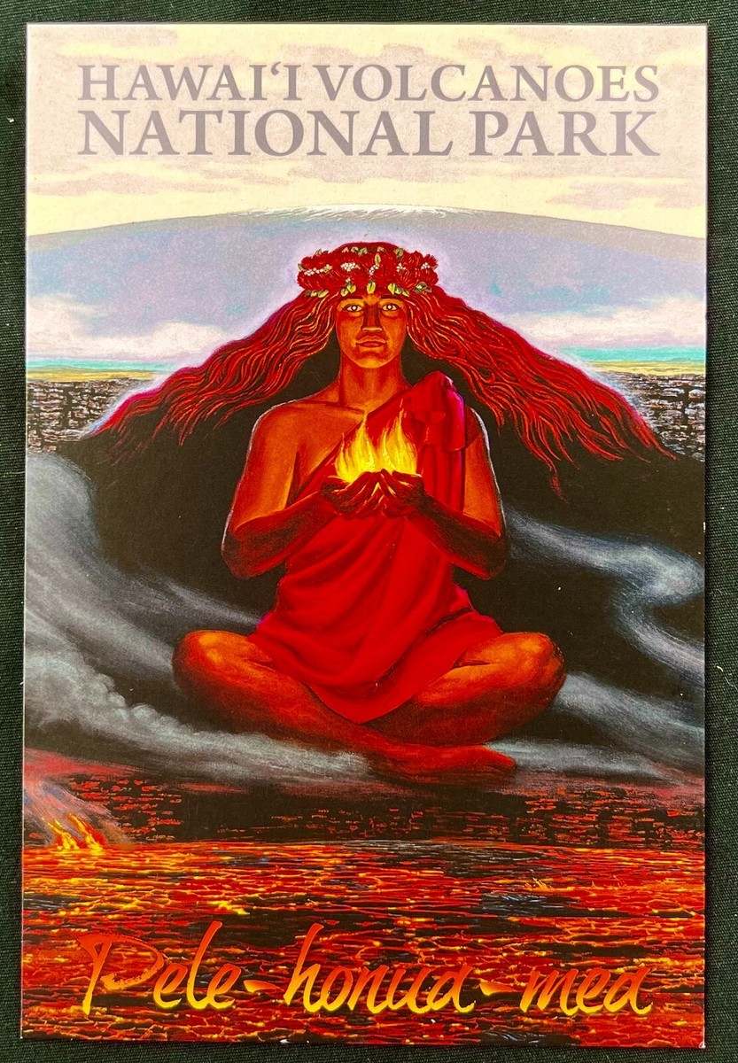 開運絵画　❀HAWAII❀ポジティブソウル HAWAII VOLCANOES NATIONAL PARK Postcard HERB KANE ART Pele of the