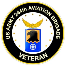 US Army 244th Aviation Brigade Veteran Bumper Sticker Military Vinyl Decal 5"