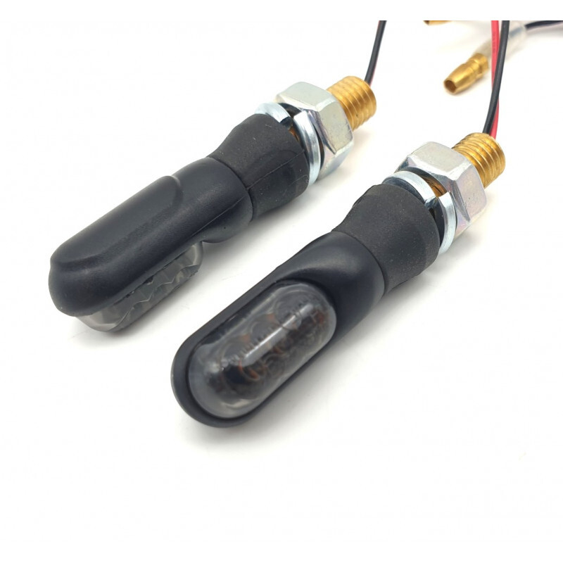Clignotants moto Leds DENVER Noir Brazoline homologués pour custom et cafe racer