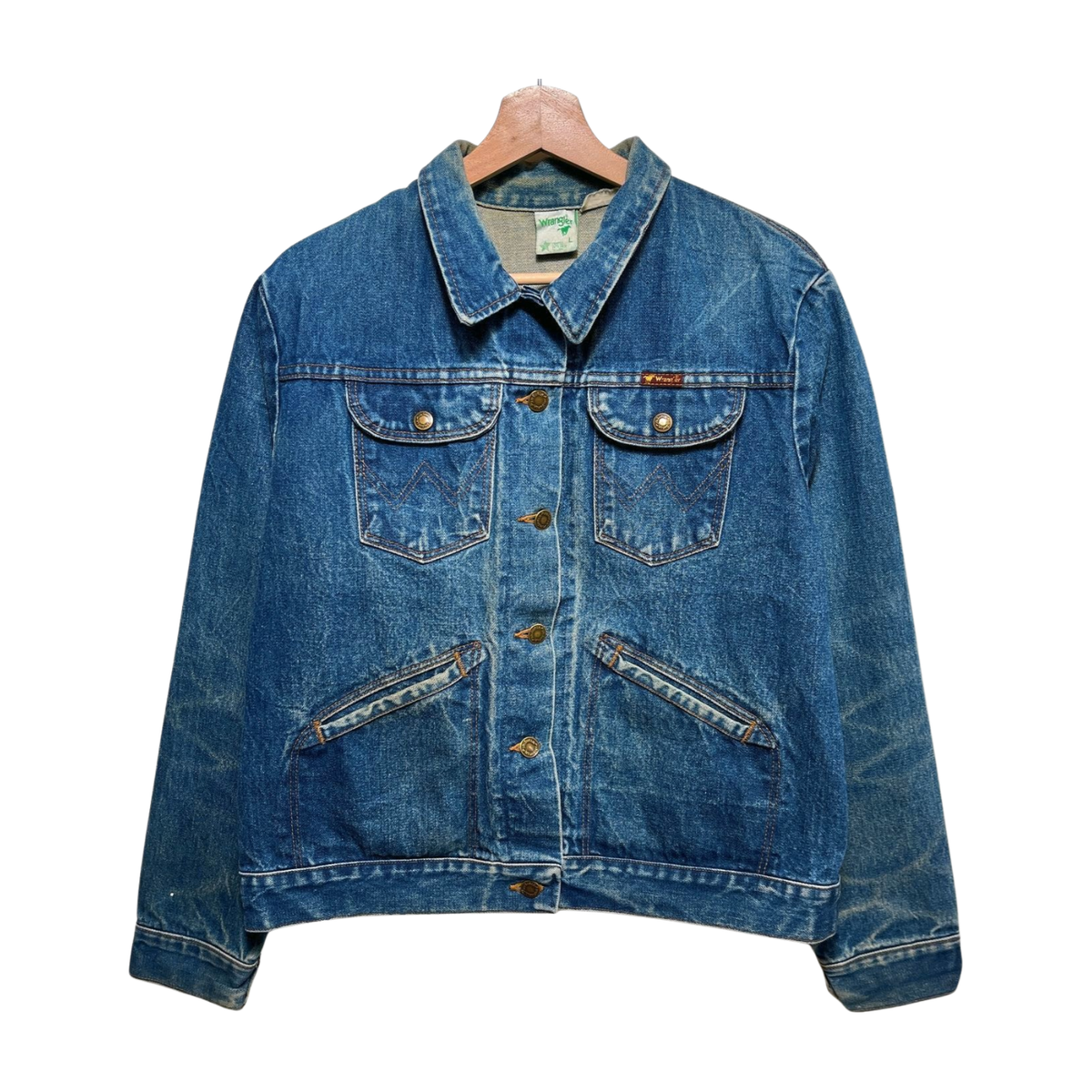 Vintage 80s Wrangler Green Label Womens Denim Jacket Size L
