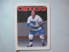 1977/78 VANCOUVER CANUCKS VS WASHINGTON CAPITALS PROGRAM JIM BEDARD MIKE WALTON 