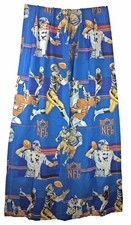 TWO Sears Perma-Prest NFL Football Curtain Panels Pair 23.5 x 62"