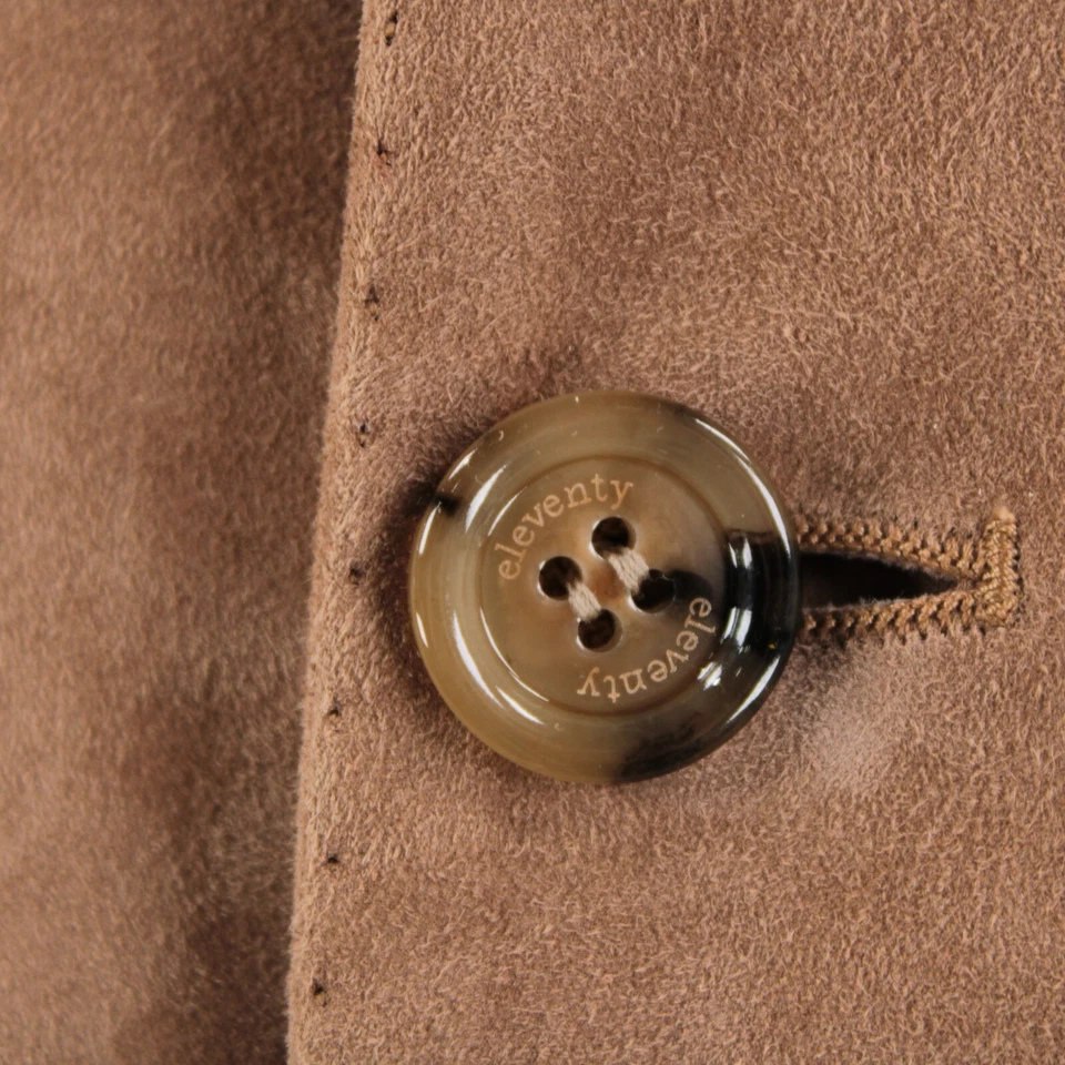 Chaqueta de cuero de gamuza cosida a mano Eleventy Platinum nueva con etiquetas talla 50 (~ M EE. UU.) marrón Foto 2 de 4
