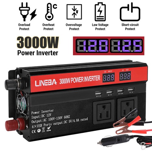 5000W Modified Wave Inverter 12V to 110V Power Car Home Solar Truck Camp Motor - Picture 33 of 53