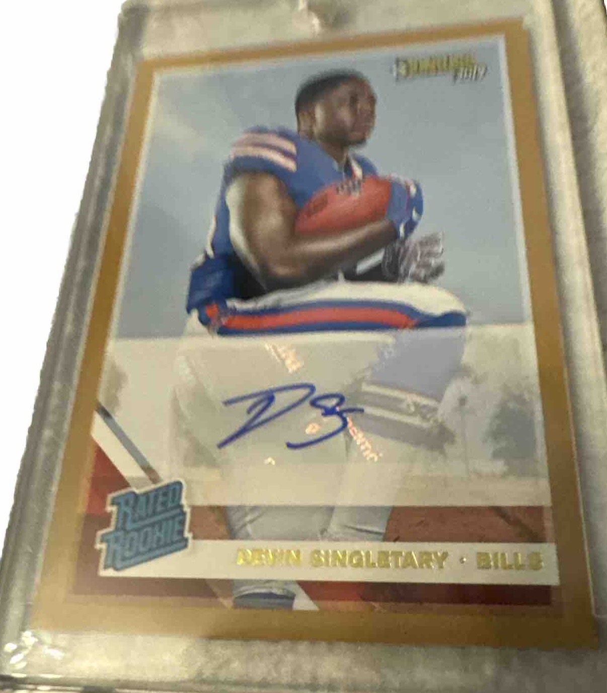 Devin Singletary Bills 2019 Panini Donruss Rated Rookie Auto Bronze #328 Rookie