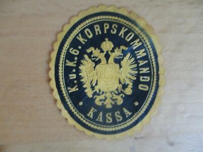 (34538) Siegelmarke - K.  K. 6. Korpskommando Kassa