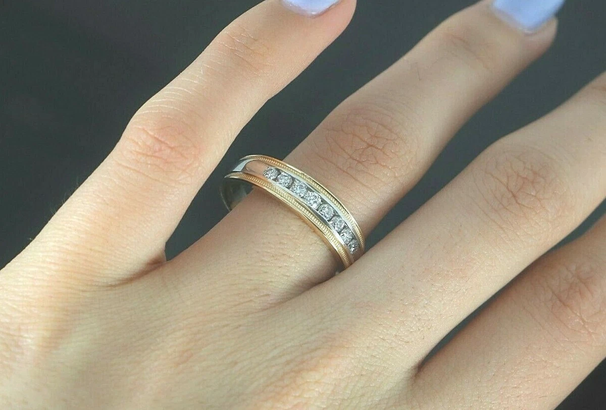 Two tone shop diamond band