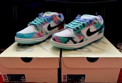 Size 9 - Futura Laboratories x Nike Dunk SB Low Bleached Aqua for