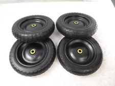 4 Pack 13" Flat Free Rubber Tires 300 LBS Max Load 3/4" Bore