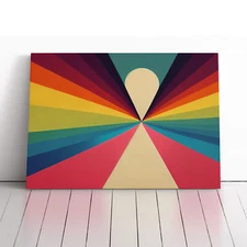 Rainbow Art Deco Abstract Canvas Wall Art Print Framed Picture Decor Living Room