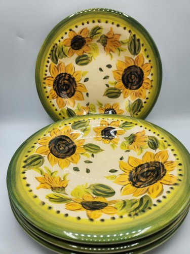 Provincial Sunflowers Tischplatten unbegrenzt Speiseteller Sonnenblumen 4 Stück grün - Bild 2 von 8