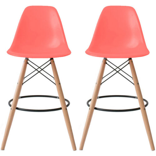Set of 2 Modern Contemporary Bar Stools Height Pub Chairs Eiffel Metal Dowel Leg - Picture 45 of 64