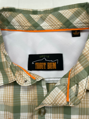 Chemise de pêche Orvis Trout Bum homme XL vert seersucker ventilé