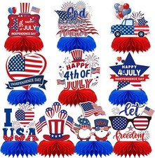 DTOFOOT 4th of July Table Centerpiece,10Pcs Patriotic Table Decorations Cente