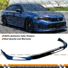 For 2025 Up Honda Civic Yofer Blue Lagoon Pearl 2-Tone Front Bumper Lip Splitter