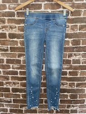 JUSTICE GIRLS 10 KIDS MID RISE JEGGINGS PULL ON JEANS JEGGING PEARL BOTTOMS