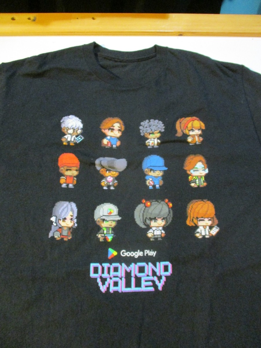 GOOGLE PLAY DIAMOND VALLEY T-SHIRT MED RARE PIXELS INTERACTIVE