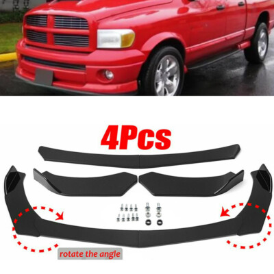 Glossy Black Front Bumper Lips Spoiler Splitter Diffuser For Dodge For