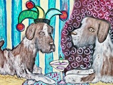 German Wirehaired Pointer Dog Art 4x6 Print N...