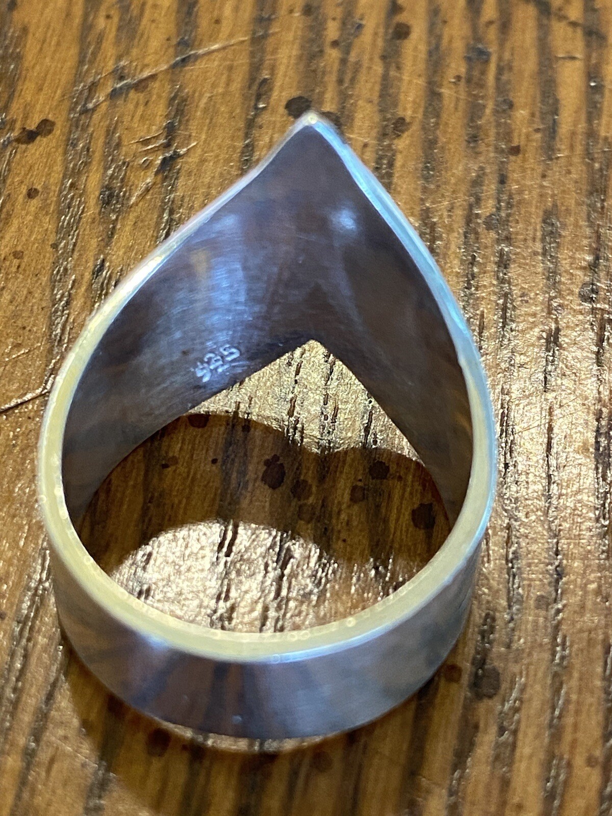 Sterling Silver Ring 925 Pointer Scrollwork Wide … - image 7