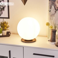 Lese Leuchte Nacht Tisch Lampe Glas rund Wohn Schlaf Zimmer Beleuchtung Schalter