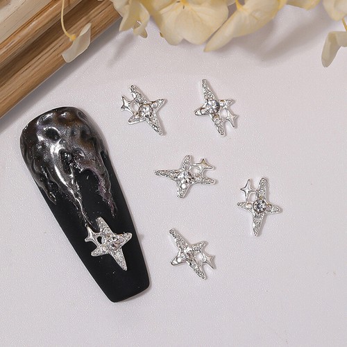 60 PIEZAS Arte Taladro de Uñas Pegatina Estrella Dijes de Uñas Aleación Uñas Joyas Accesorios - Imagen 13 de 24