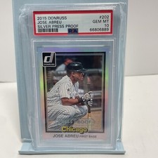 PSA 10 Donruss Silver Press Proof Jose Abreu #202 - 050/199 POP 1 2015
