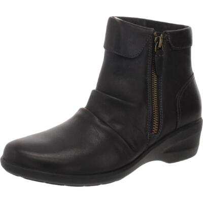 Unstructured by Clarks Womens Rosely Zip Leather Ankle Boots Shoes BHFO 0648