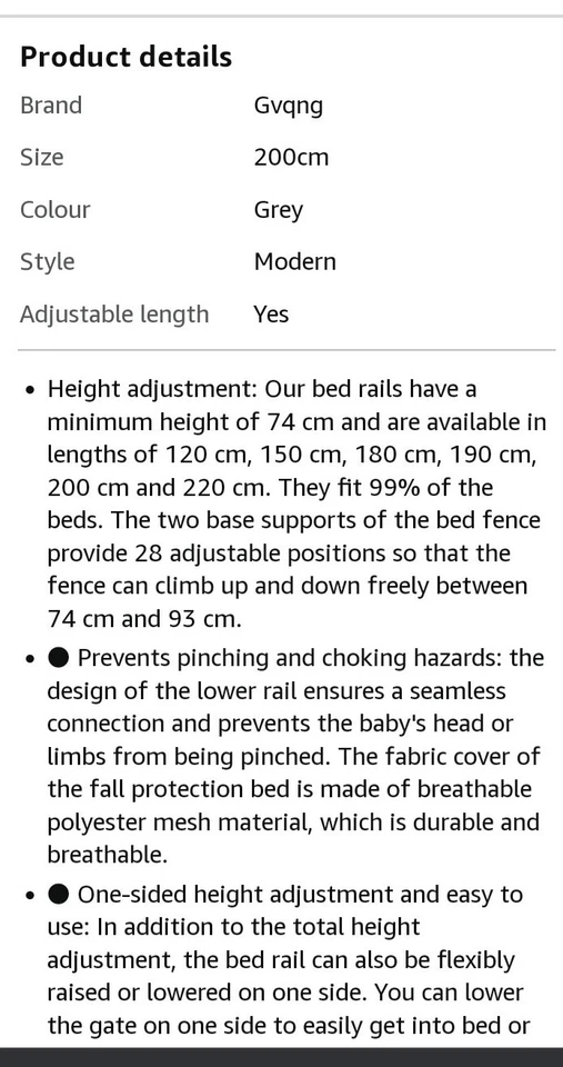 Rieles de protección ajustables para cama de bebé 2M protector de seguridad para niños pequeños Foto 3 de 4