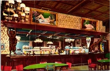 Las Vegas Golden Nugget Casino Saloon Bar Nevada Postcard A74