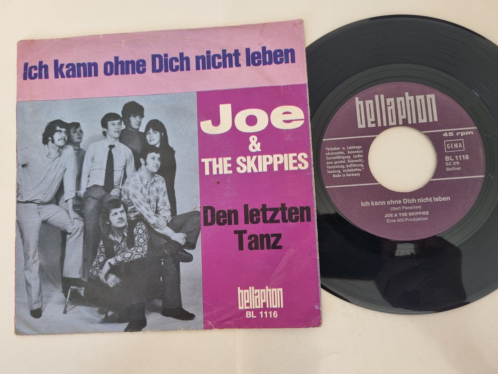 Joe & The Skippies - Ich kann ohne Dich nicht leben 7'' Vinyl Germany