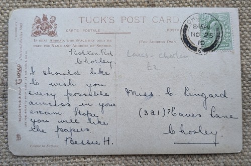 1910 Chorley The Walletts, Lancashire, Raphael Tuck Postcard - Picture 5 of 5