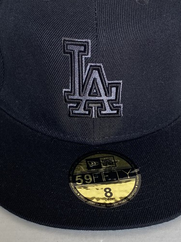 New Era 59Fifty LA Dodgers schwarz/graphit eng anliegende Mütze Kappe Größe 8 MLB - Bild 4 von 11