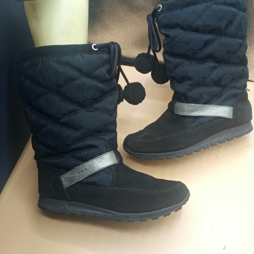 Coach Brown Suede Juniper Boots Size 