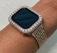 Apple Watch Band Women Rose Gold Crystal or Apple Watch Case 3.5mm Lab Diamond