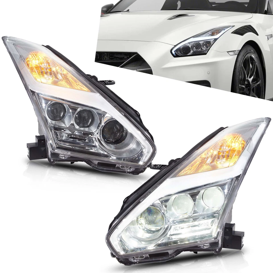 Conjunto de faros LED completos VLAND para Nissan R35 GTR GT-R 2009-2022 nuevo estilo Foto 3 de 4