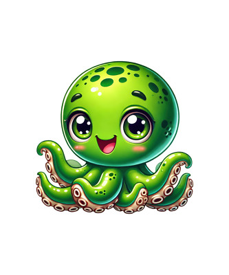 Wandtattoo Aufkleber Kawaii Octopus Wandaufkleber 18*18cm Groß