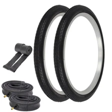 WESTWIND TIRES 20 x 1.75 BLACK/WHITE P-1081 W/ HEAVYDUTY TUBES & RIM STRIPS