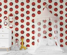 3D Ladybug Pattern Wallpaper Wall Mural Removable Self-adhesive Sticker4576