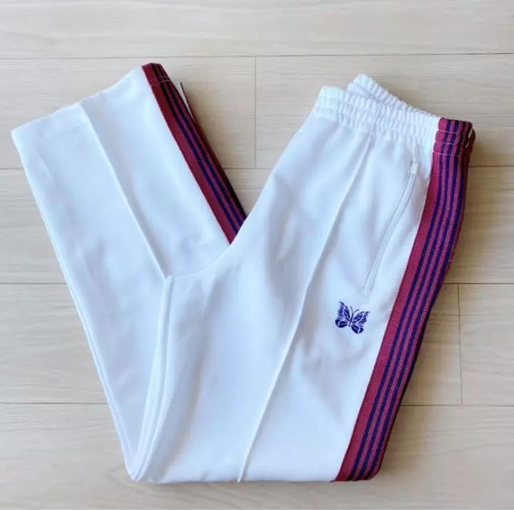 NEEDLES Track Pants Straight White/Red lines Size-XS Used from Japan