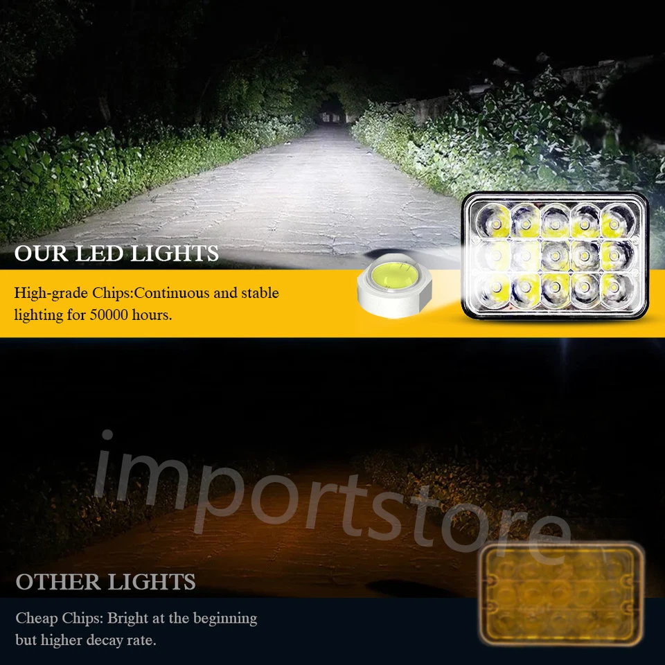 Faros LED de 4x6 pulgadas luces de parachoques de conducción altas/bajas para Geo Metro 1989-1997 Foto 2 de 4