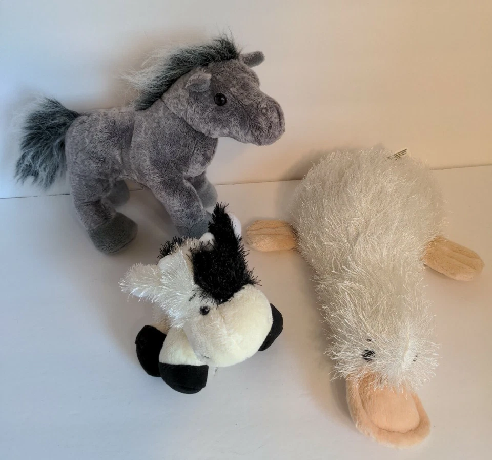 3 Webkinz Farm Animals Lot Lil'Kinz Cow Plush Grey Arabian Googles Duck NO CODES - Image 2 of 4