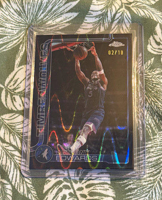 2026 Topps Chrome Update Anthony Edwards  #17 Timberwolves Black Refractor  /10