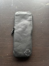 Chrome Hearts Black Leather Zippered Glasses Sunglasses Pouch