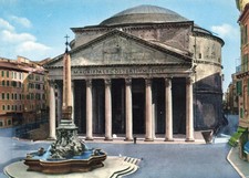 Postcard Italy Rome Pantheon Temple Rotunda Catholic Church