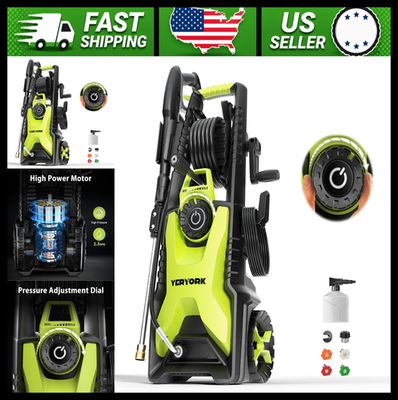 #ad Yeryork Adjustable Pressure Washer 5000 PSI 2.5 GPM with Hose Reel $279.99