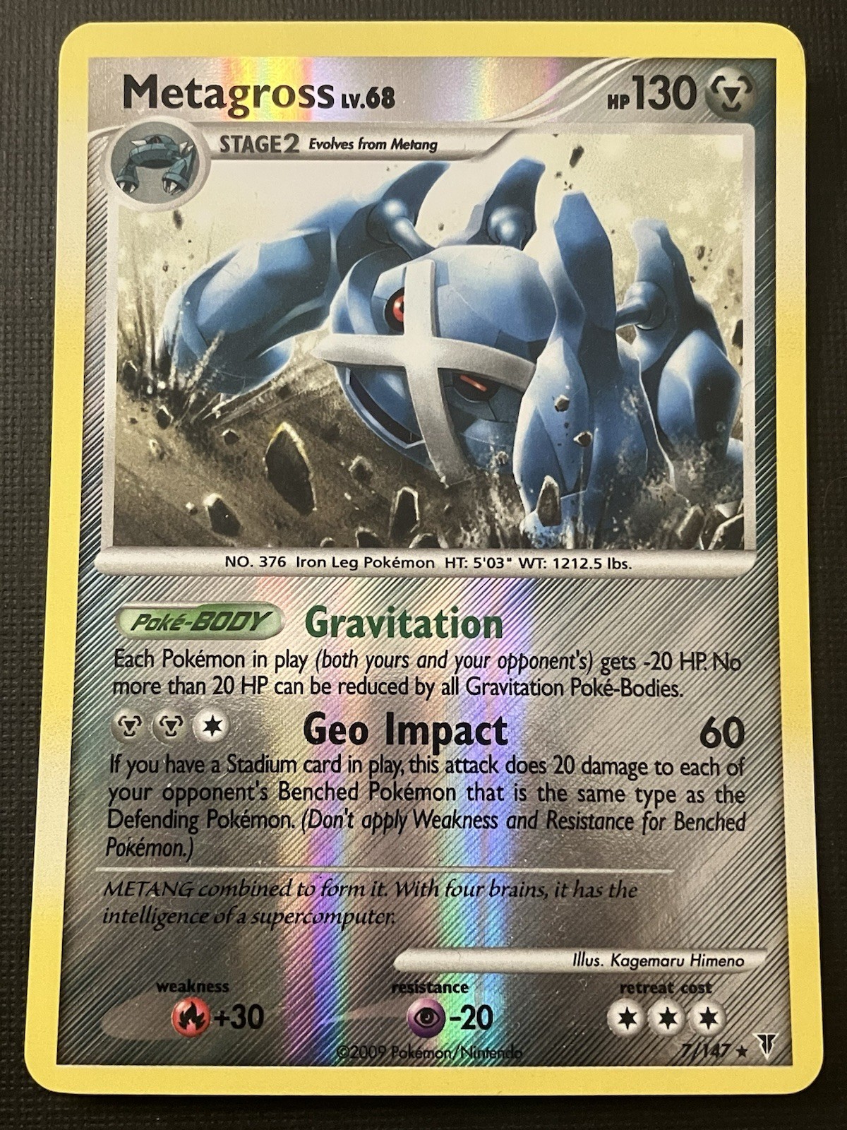 Metagross 7/147 Pokemon Platinum Supreme Victors 2009 Reverse Holo Uncommon LP