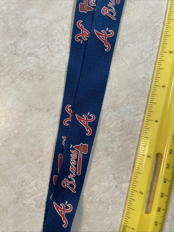 Atlanta Braves Neon Green Breakaway Lanyard Keychain Navy Blue - Image 4 of 4